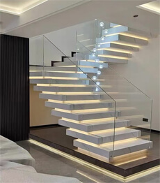 Stacking Staircase Steel Structure with LED Lighting